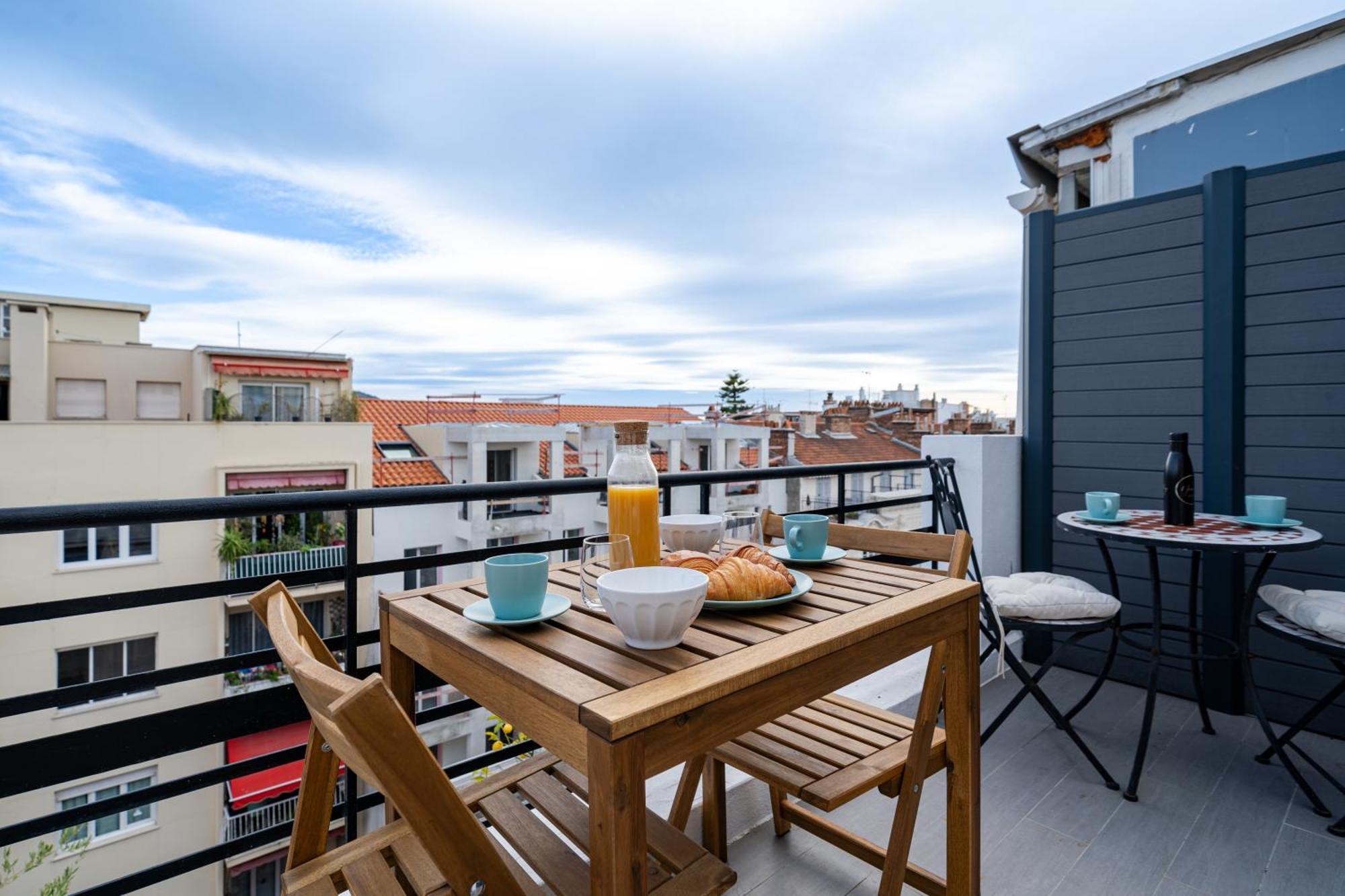 Top Floor Terrace - Dernier Etage Terrasse Cosy Nice Eksteriør billede